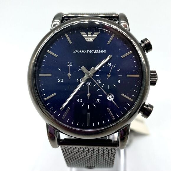 Emporio Armani Men's Chronograph Gunmetal Stainless Steel Watch AR1979 New